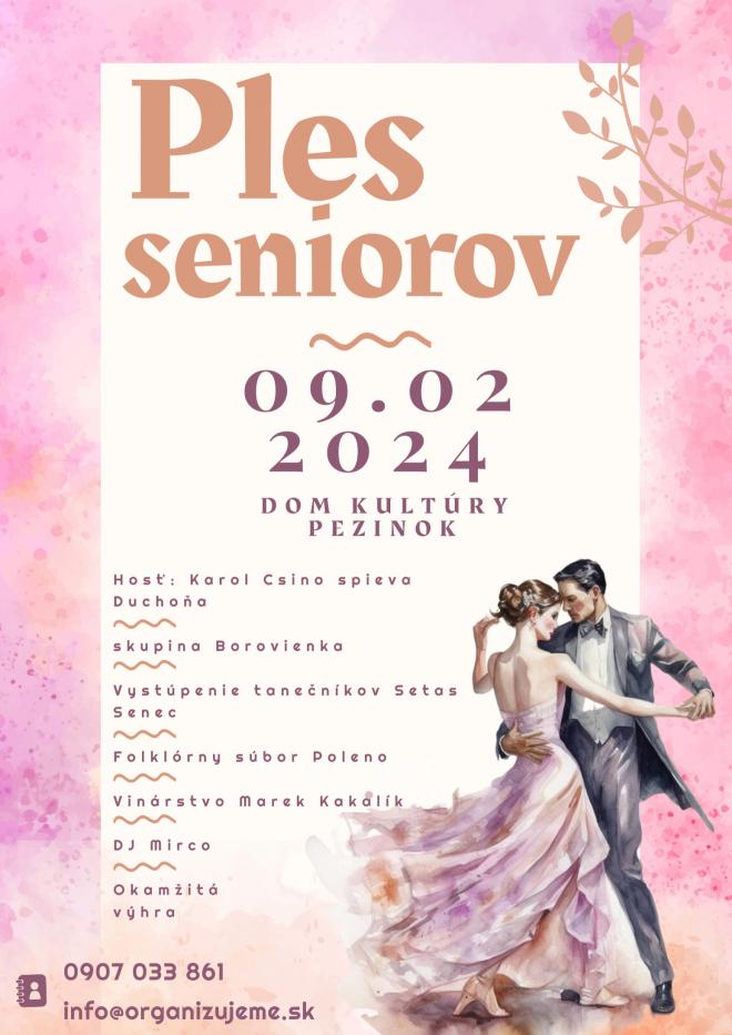 Ples seniorov Bratislavského kraja 9.2.2024 v&nbsp;Pezinku